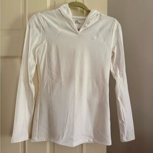 Under Armour White ColdGear Hooded Performance Top MD